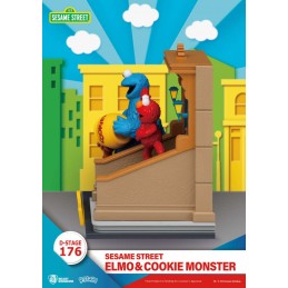 BEAST KINGDOM D-STAGE 176 SESAME STREET ELMO & COOKIE MONSTER STATUE FIGURE DIORAMA