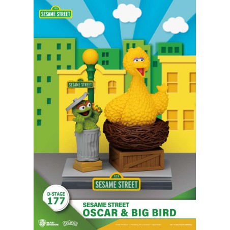 D-STAGE SESAME STREET OSCAR & BIG BIRD STATUA FIGURE DIORAMA