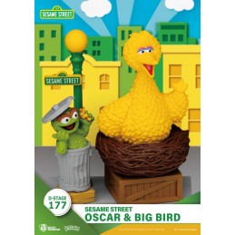 D-STAGE SESAME STREET OSCAR & BIG BIRD STATUA FIGURE DIORAMA BEAST KINGDOM
