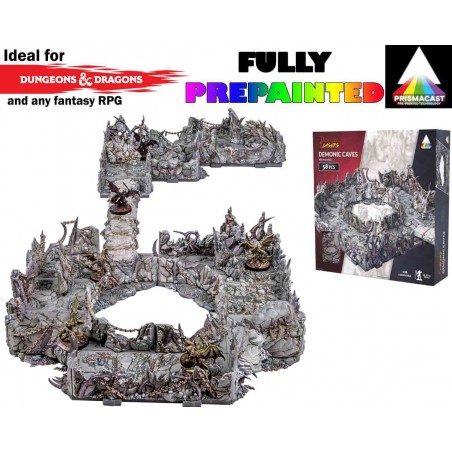 DUNGEONS AND LASERS DEMONIC CAVES PRE-PAINTED TERRAIN