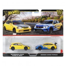 HOT WHEELS PREMIUM CAR CULTURE HONDA CIVIC TYPER R 2-PACK 1/64 DIECAST MODELS MATTEL