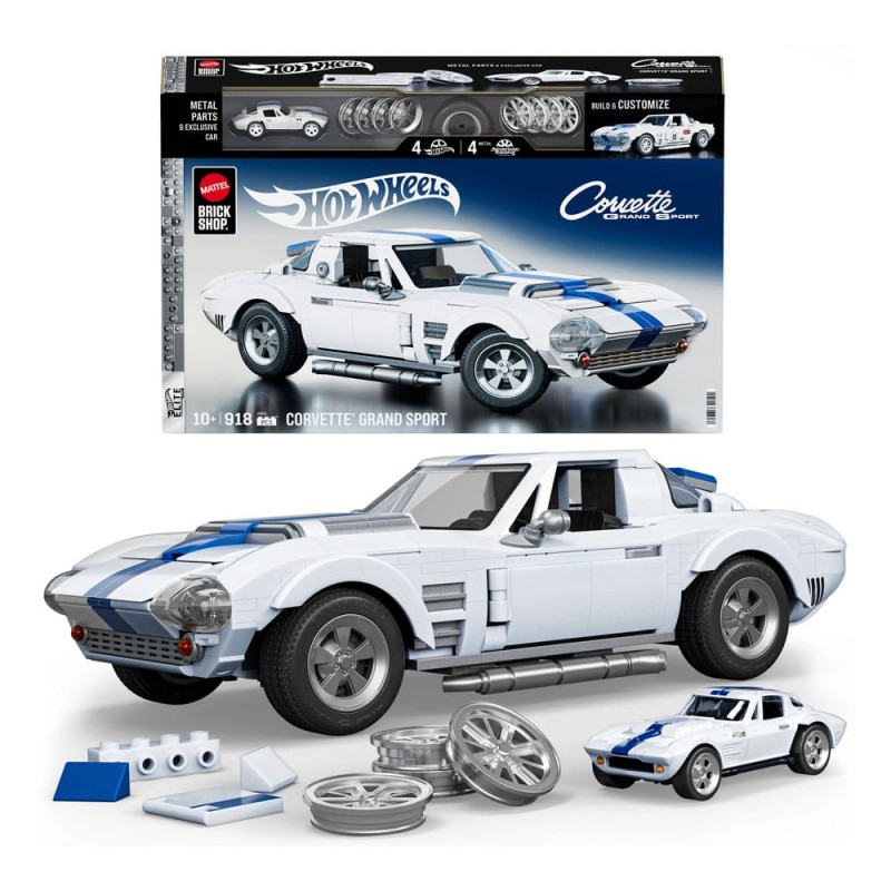 MATTEL HOT WHEELS MATTEL BRICK SHOP CORVETTE GRAND SPORT 1/16 BUILDING SET MODEL MATTEL HOT WHEELS MATTEL BRICK SHOP CORVETTE GRAND SPORT 1/16 BUILDING SET MODEL
