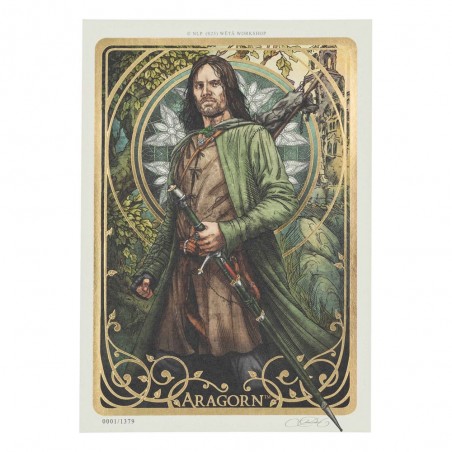 LORD OF THE RINGS ARAGORN ART PRINT ART CARD LIMITED EDITION 21 X 14 CM