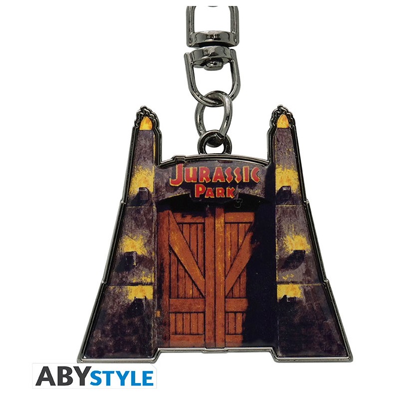 ABYSTYLE JURASSIC PARK GATES KEYRING METAL KEYCHAIN