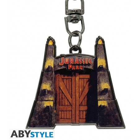 JURASSIC PARK GATES KEYRING METAL KEYCHAIN