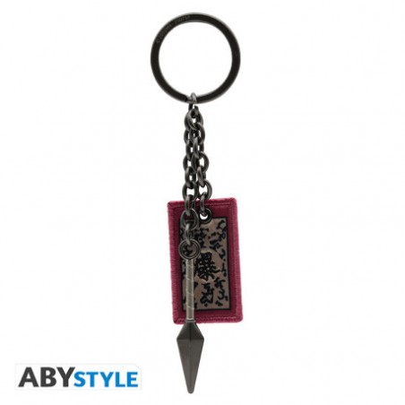 NARUTO SHIPPUDEN KUNAI AND EXPLOSIVE TAG KEYRING METAL KEYCHAIN