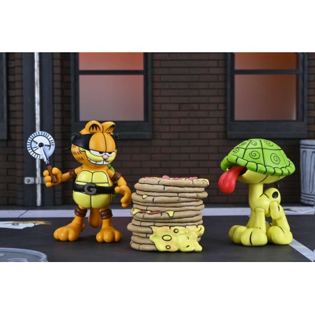 GARFIELD X NINJA TURTLES GARFELLO & SIDEKICK ODIE ULTIMATE ACTION FIGURE