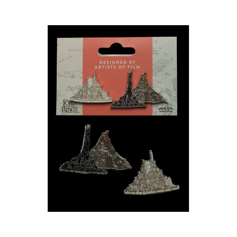 LORD OF THE RINGS MINAS TIRITH E MT. DOOM COLLECTORS PINS 2-PACK SPILLE WETA