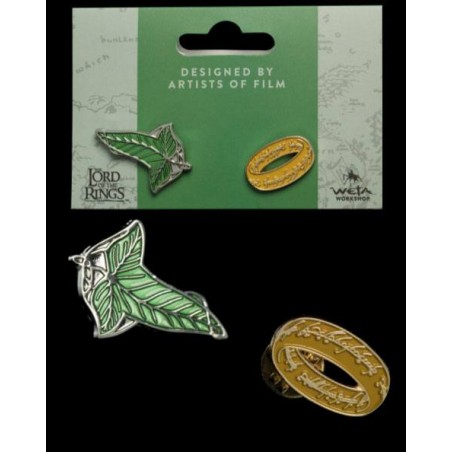 LORD OF THE RINGS ELFEN LEAF E ONE RING COLLECTORS PINS 2-PACK SPILLE