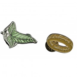 WETA LORD OF THE RINGS ELFEN LEAF AND ONE RING COLLECTORS PINS 2-PACK