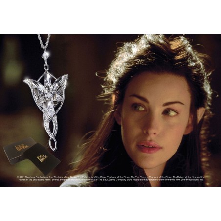 IL SIGNORE DEGLI ANELLI ARWEN EVENSTAR COLLANA E PENDENTE SILVER PLATED REPLICA
