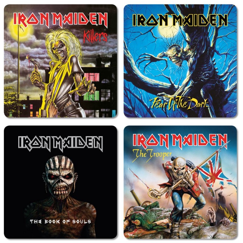 IRON MAIDEN COASTERS 4X SOTTOBICCHIERI CINEREPLICAS IRON MAIDEN COASTERS 4X SOTTOBICCHIERI CINEREPLICAS