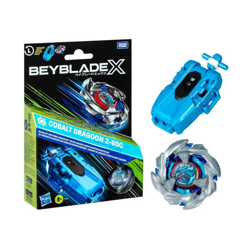 HASBRO BEYBLADE X COBALT DRAGOON 2-60C DELUXE LEFT-SPIN LAUNCHER SET HASBRO BEYBLADE X COBALT DRAGOON 2-60C DELUXE LEFT-SPIN LAUNCHER SET