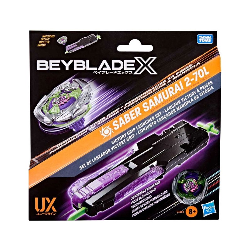 HASBRO BEYBLADE X COBALT SABER SAMURAI 2-70L VICTORY GRIP LAUNCHER SET HASBRO BEYBLADE X COBALT SABER SAMURAI 2-70L VICTORY GRIP LAUNCHER SET