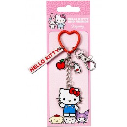 HELLO KITTY AND FRIENDS HELLO KITTY WITH CHARMS PORTACHIAVI IN METALLO CARAT
