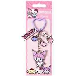 HELLO KITTY AND FRIENDS KUROMI WITH CHARMS PORTACHIAVI IN METALLO CARAT