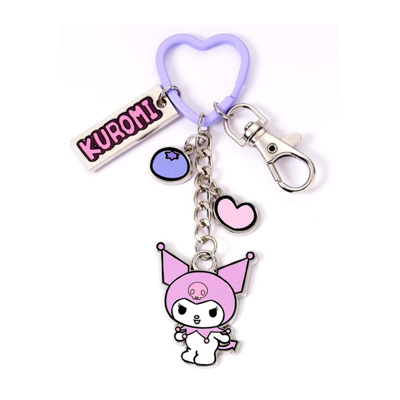 HELLO KITTY AND FRIENDS KUROMI WITH CHARMS PORTACHIAVI IN METALLO CARAT