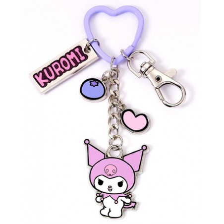 HELLO KITTY AND FRIENDS KUROMI WITH CHARMS METAL KEYRING