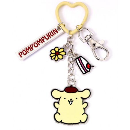 HELLO KITTY AND FRIENDS POMPOMPURIN WITH CHARMS PORTACHIAVI IN METALLO