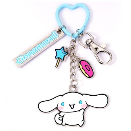 HELLO KITTY AND FRIENDS CINNAMOROLL WITH CHARMS PORTACHIAVI IN METALLO