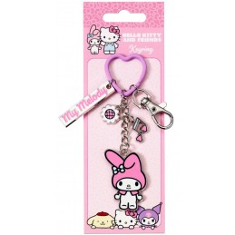 CARAT HELLO KITTY AND FRIENDS MY MELODY WITH CHARMS METAL KEYRING