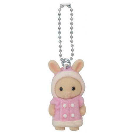 SYLVANIAN FAMILIES FLUFFY PARKA MILK RABBIT FIGURE KEYCHAIN