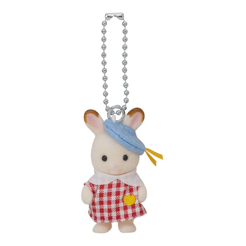 EPOCH SYLVANIAN FAMILIES NURSERY CHOCOLATE RABBIT FIGURE KEYCHAIN