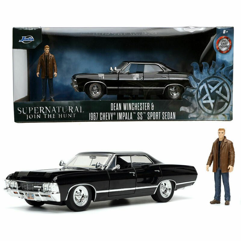 JADA TOYS SUPERNATURAL DEAN WINCHESTER AND 1967 CHEVY IMPALA DIE CAST 1/24 MODEL CAR JADA TOYS SUPERNATURAL DEAN WINCHESTER AND 1967 CHEVY IMPALA DIE CAST 1/24 MODEL CAR