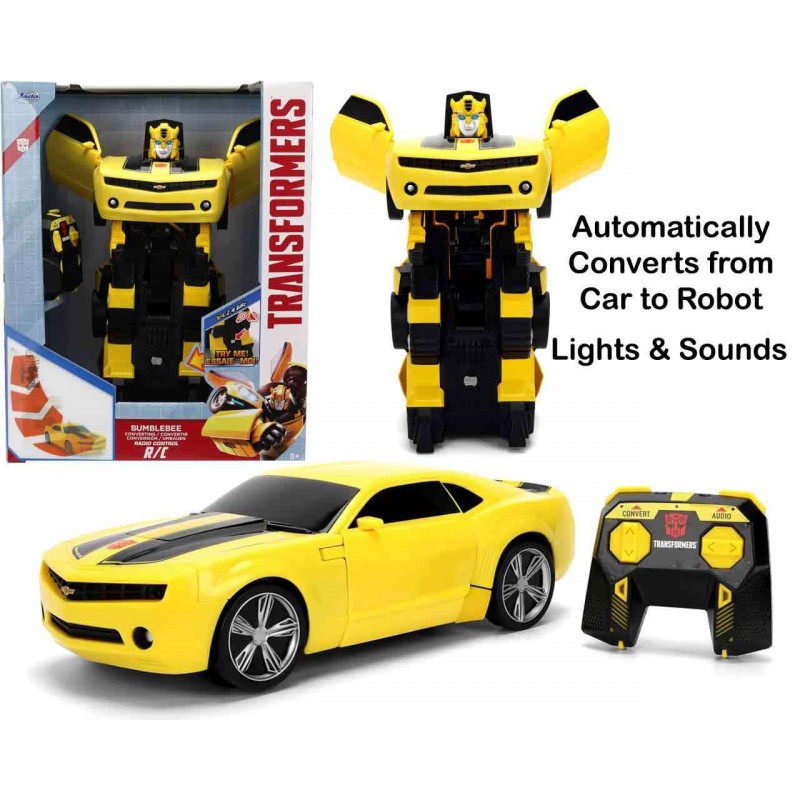 TRANSFORMERS BUMBLEBEE TRANSFORMING TO ROBOT MODEL REMOTE CONTROL JADA TOYS TRANSFORMERS BUMBLEBEE TRANSFORMING TO ROBOT MODEL REMOTE CONTROL JADA TOYS