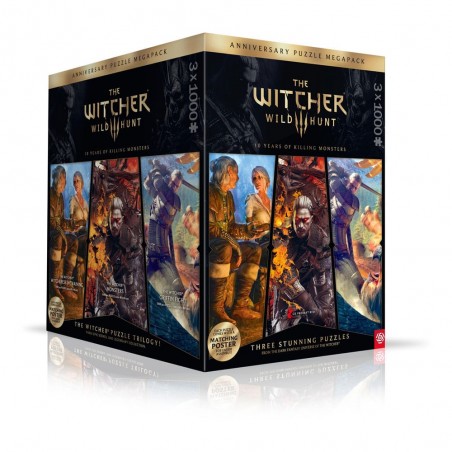 THE WITCHER 3 PUZZLE TRILOGY WILD HUNT 10 YEARS OF KILLING MONSTERS 1000 PIECES PUZZLES 68X48CM