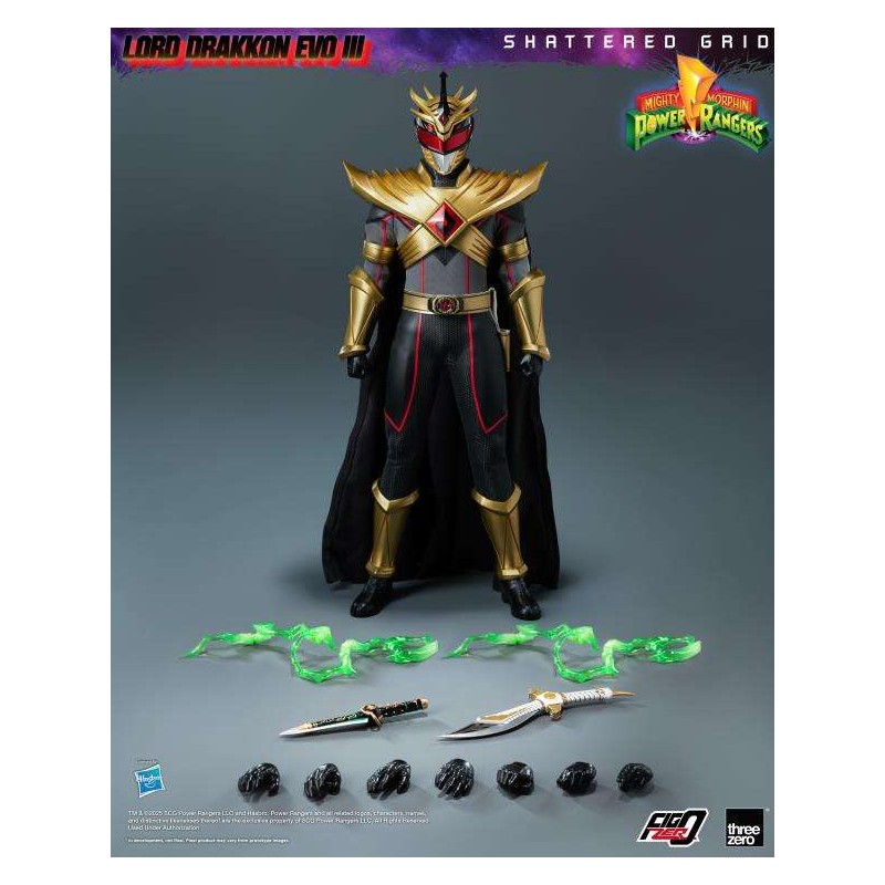 POWER RANGERS SHATTERED GRID LORD DRAKKON EVO III 30CM ACTION FIGURE THREEZERO