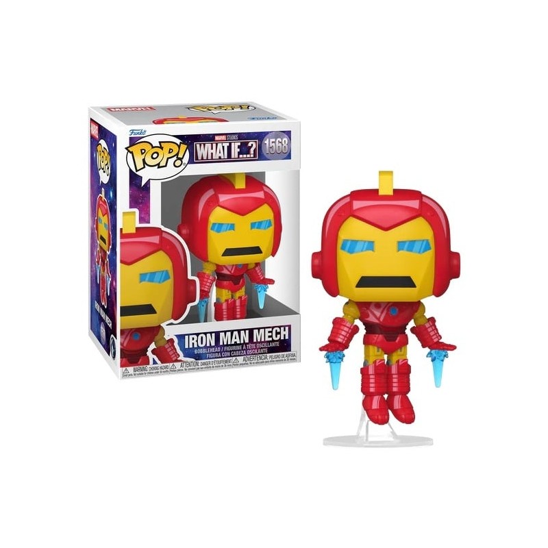 FUNKO POP! MARVEL WHAT IF...? IRON MAN MECH BOBBLE HEAD KNOCKER FIGURE FUNKO FUNKO POP! MARVEL WHAT IF...? IRON MAN MECH BOBBLE HEAD KNOCKER FIGURE FUNKO