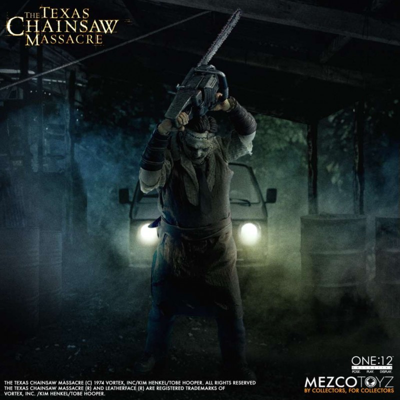 THE TEXAS CHAINSAW MASSACRE LEATHERFACE ONE:12 ACTION FIGURE MEZCO TOYS THE TEXAS CHAINSAW MASSACRE LEATHERFACE ONE:12 ACTION FIGURE MEZCO TOYS