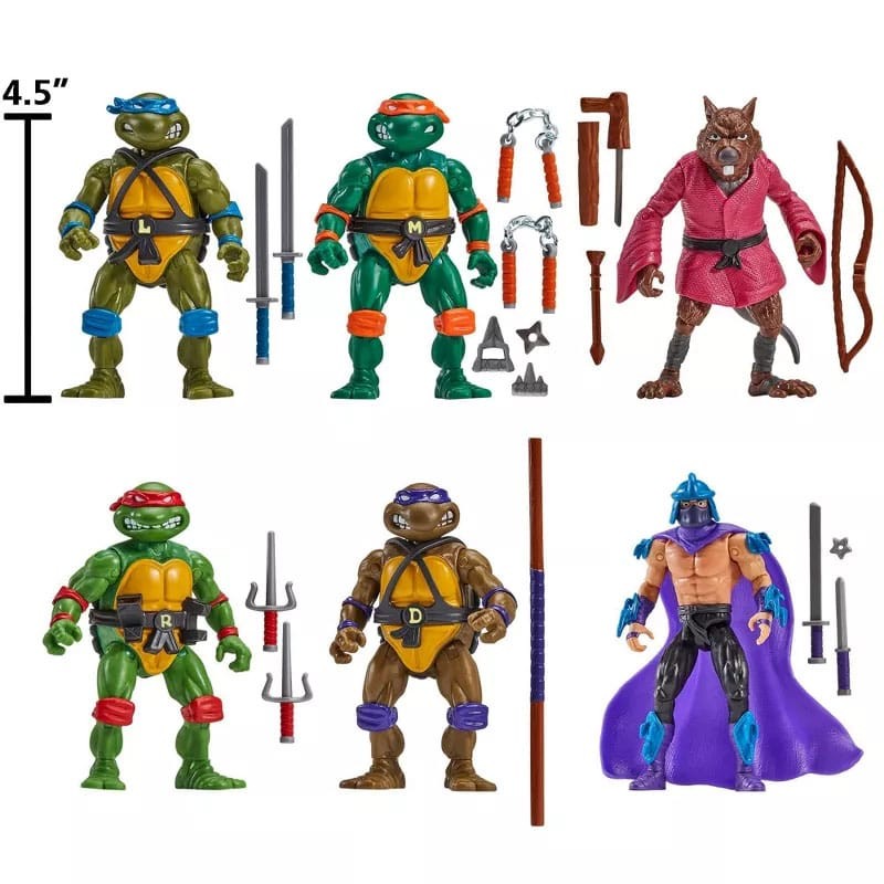 PLAYMATES TOYS TEENAGE MUTANT NINJA TURTLES 1988 REMASTERED 6-PACK ACTION FIGURES PLAYMATES TOYS TEENAGE MUTANT NINJA TURTLES 1988 REMASTERED 6-PACK ACTION FIGURES