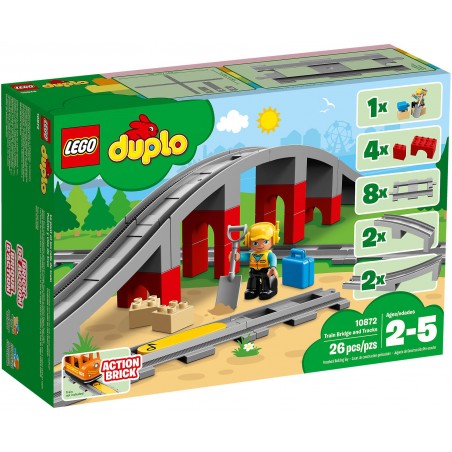 LEGO DUPLO PONTE E BINARI FERROVIARI Train Bridge and Tracks 10872
