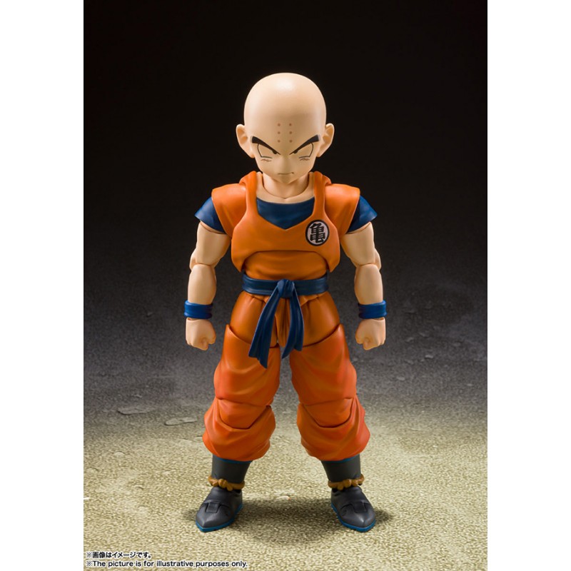BANDAI DRAGON BALL Z KRILLIN EARTH'S STRONGEST MAN S.H. FIGUARTS REISSUE ACTION FIGURE