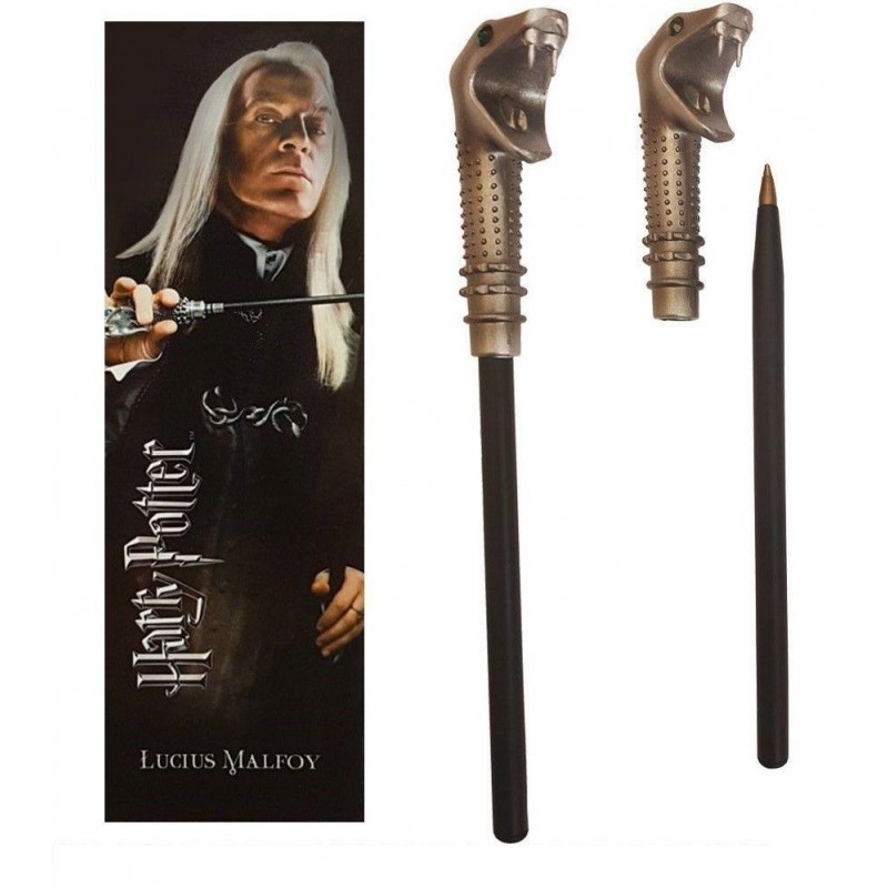 NOBLE COLLECTIONS HARRY POTTER - LUCIUS MALFOY WAND PEN AND BOOKMARK PENNA E SEGNALIBRO