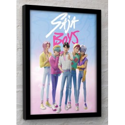 KPOP DEMON HUNTERS SAJA BOYS QUADRO COLLECTOR PRINT 30X40CM PYRAMID INTERNATIONAL