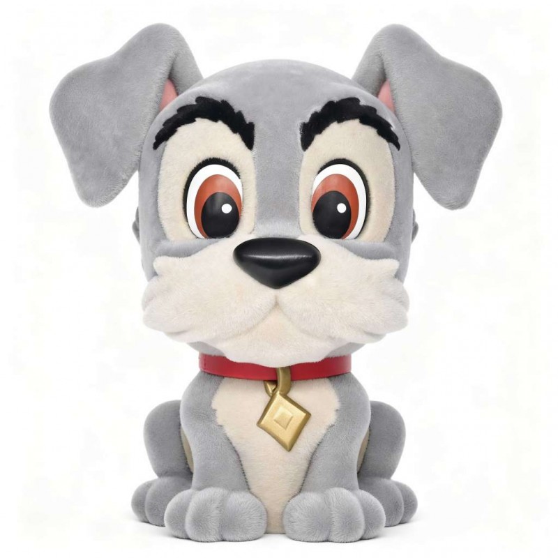 DISNEY DOG LILLI E IL VAGABONDO TRAMP FLOCKED FIGURAL BANK SALVADANAIO MONOGRAM