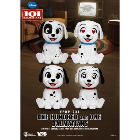 DISNEY ONE HUNDRED AND ONE DALMATIANS VINYL PIGGY BANK VPBP-037 4X FIGURES