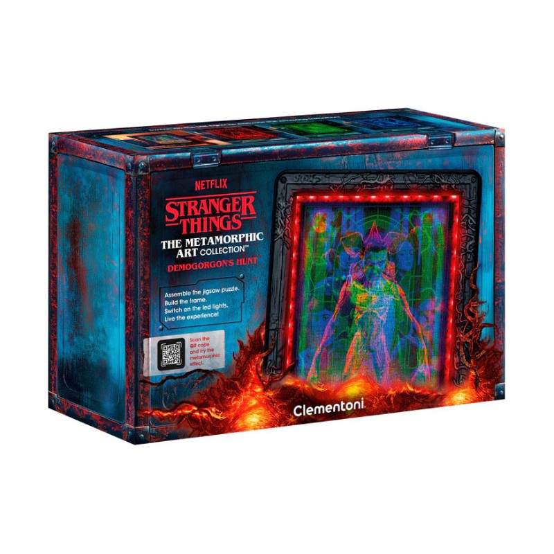 CLEMENTONI STRANGER THINGS THE METAMORPHIC ART DEMOGORGON'S HUNT 520 PIECES PUZZLE WITH LED