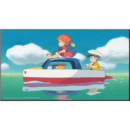 PONYO AND SOSUKE WOOD PANEL QUADRO IN LEGNO 37X20CM STUDIO GHIBLI