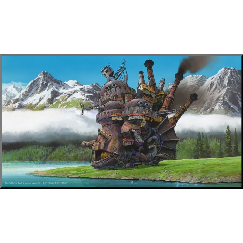 CASTELLO ERRANTE DI HOWL'S MOVING CASTLE WOOD PANEL QUADRO IN LEGNO 37X20CM STUDIO GHIBLI