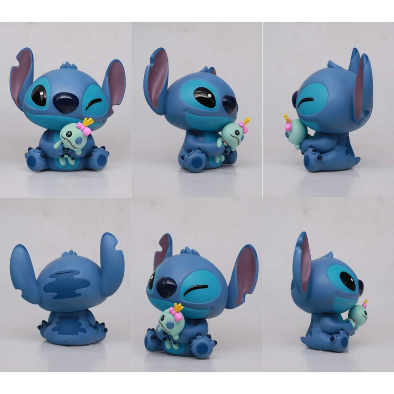 LILO AND STITCH WITH PUPPY MONEY BANK SALVADANAIO FIGURE MONOGRAM