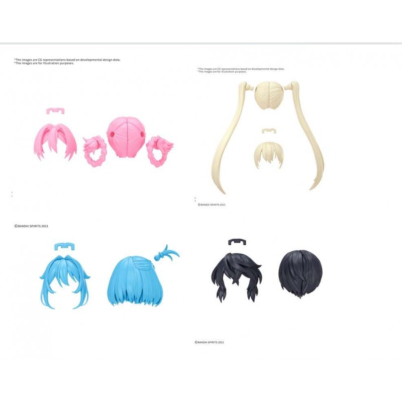 BANDAI 30MS OPTION HAIR STYLE PARTS SET 13 ALL 4 TYPES MODEL KIT