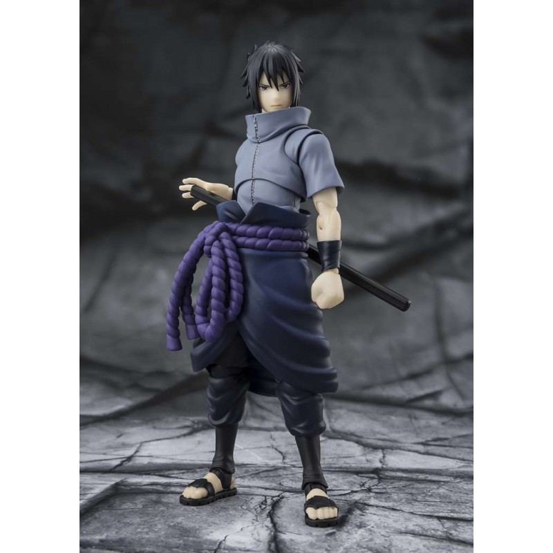 BANDAI NARUTO SHIPPUDEN SASUKE UCHIHA SOLITARY SHINOBI S.H. FIGUARTS SERIES ACTION FIGURE