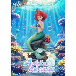 BEAST KINGDOM DISNEY THE LITTLE MERMAID ARIEL & SEBASTIAN MASTER CRAFT RESIN STATUE FIGURE