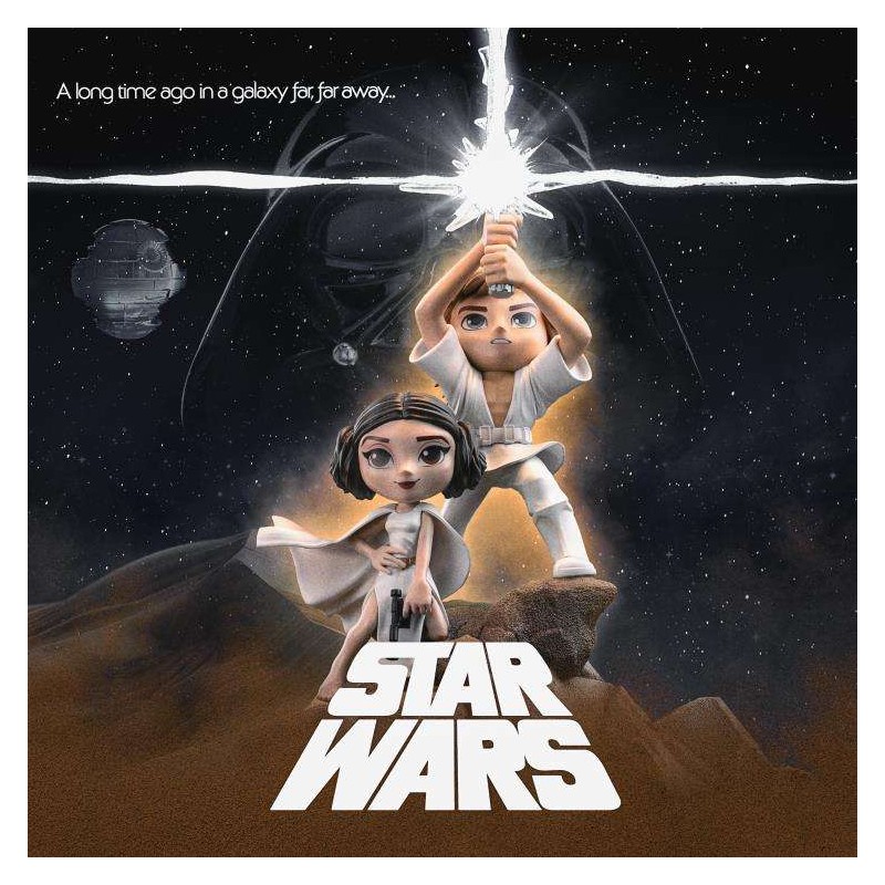 STAR WARS LUKE SKYALKER AND LEIA ORGANA MINICO FIGURE STATUA IRON STUDIOS