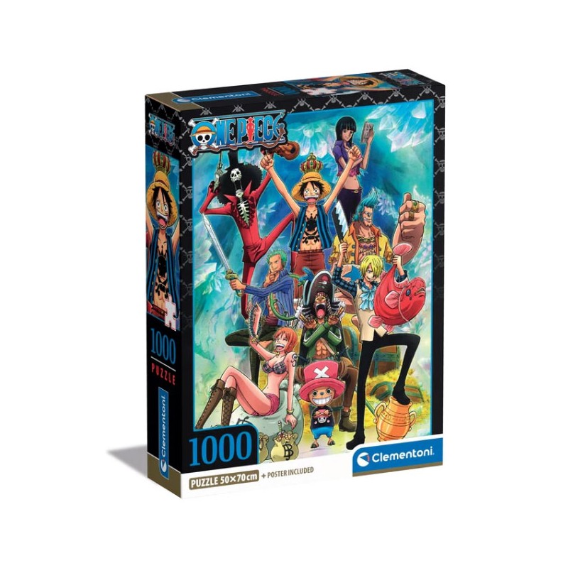 ONE PIECE PUZZLE CIURMA CAPPELLO DI PAGLIA 1000 PEZZI CLEMENTONI