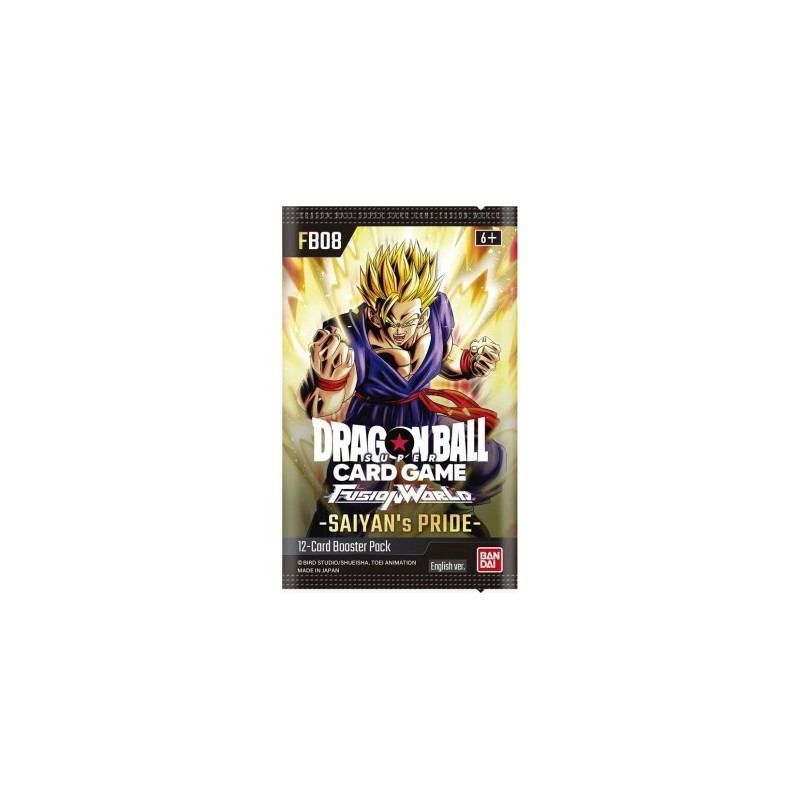 BANDAI DRAGON BALL SUPER CARD FUSION WORLD SAIYAN PRIDE FB08 EU BUSTINA IN INGLESE